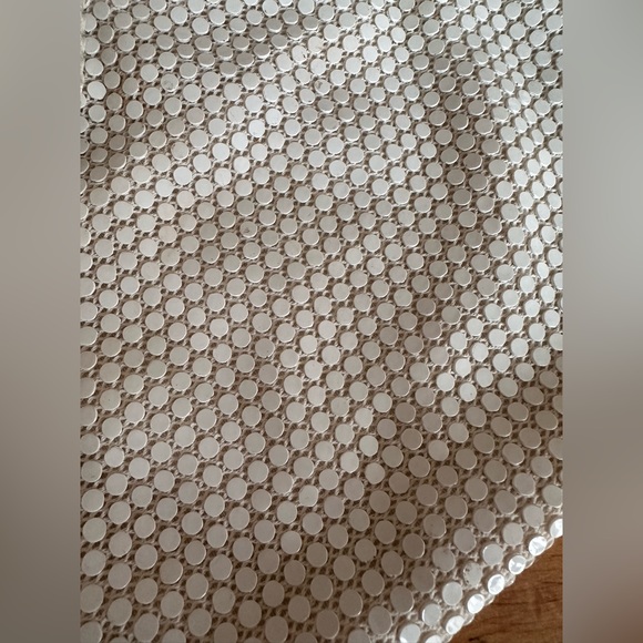 Vintage White Metal Mesh Purse - Picture 3 of 4